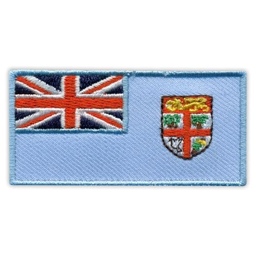 Flagge von Fidschi, wärmeaktivierter Klebstoff, Rückseite zum Aufbügeln, besticktes Abzeichen/Patch von PATCHSIG