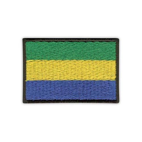 Flagge von Gabun, wärmeaktivierter Klebstoff, Rückseite zum Aufbügeln, besticktes Abzeichen/Patch von PATCHSIG