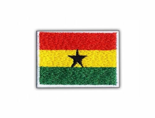 Flagge von Ghana, wärmeaktivierter Klebstoff, Rückseite zum Aufbügeln, besticktes Abzeichen/Patch von PATCHSIG