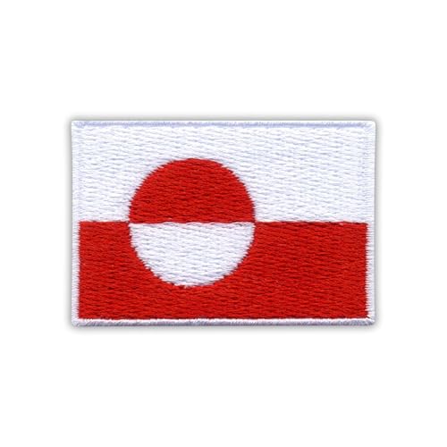 Flagge von Grönland, wärmeaktivierter Klebstoff, Rückseite zum Aufbügeln, besticktes Abzeichen/Patch von PATCHSIG