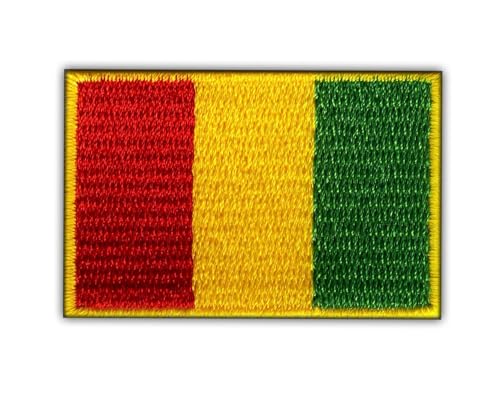 Flagge von Guinea, wärmeaktivierter Klebstoff, Rückseite zum Aufbügeln, besticktes Abzeichen/Patch von PATCHSIG