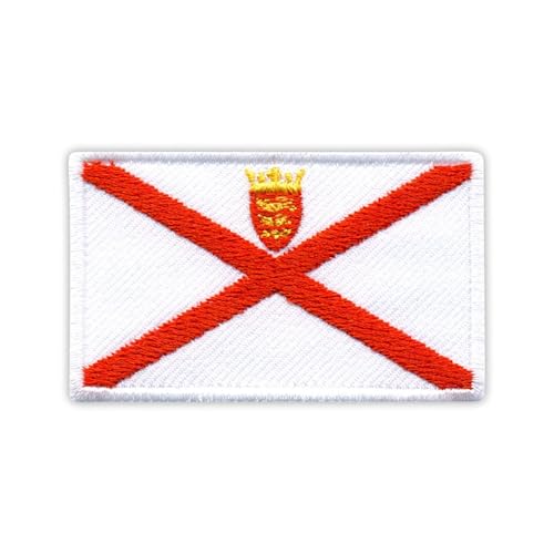 Flagge von Jersey, wärmeaktivierter Klebstoff, Rückseite zum Aufbügeln, besticktes Abzeichen/Patch Flagge von Jersey, wärmeaktivierter Klebstoff, Rückseite zum Aufbügeln, besticktes Abzeichen/Patch von PATCHSIG