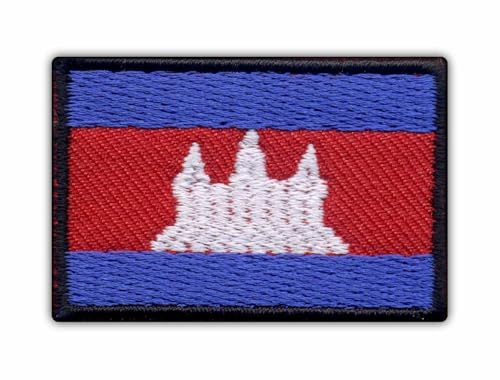 Flagge von Kambodscha, wärmeaktivierter Klebstoff, Rückseite zum Aufbügeln, besticktes Abzeichen/Patch von PATCHSIG