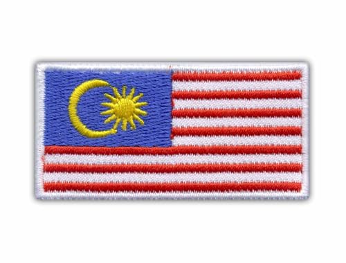 Flagge von Malaysia, wärmeaktivierter Klebstoff, Rückseite zum Aufbügeln, besticktes Abzeichen/Patch von PATCHSIG