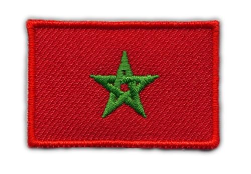 Flagge von Marokko, wärmeaktivierter Klebstoff, Rückseite zum Aufbügeln, besticktes Abzeichen/Patch von PATCHSIG