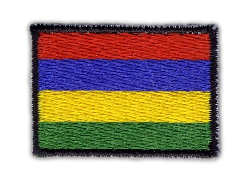 Flagge von Mauritius – Wärmeaktivierter Klebstoff/Bügelrückseite – bestickter Abzeichen/Aufnäher von PATCHSIG