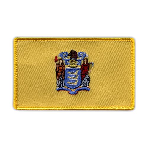 Flagge von New Jersey, wärmeaktivierter Klebstoff, Rückseite zum Aufbügeln, besticktes Abzeichen/Patch Flagge von New Jersey, wärmeaktivierter Klebstoff, Rückseite zum Aufbügeln, besticktes Abzeichen/Patch von PATCHSIG