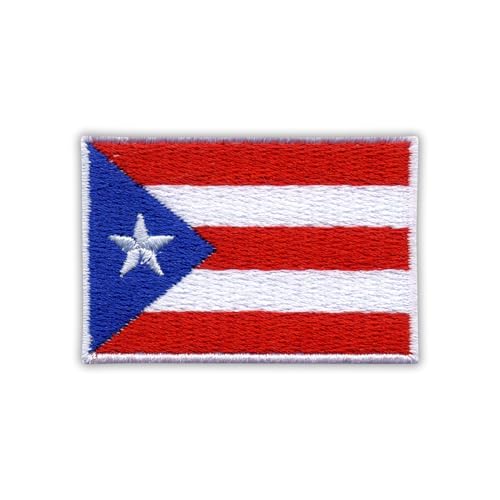 Flagge von Puerto Rico, wärmeaktivierter Klebstoff, Rückseite zum Aufbügeln, besticktes Abzeichen/Patch von PATCHSIG