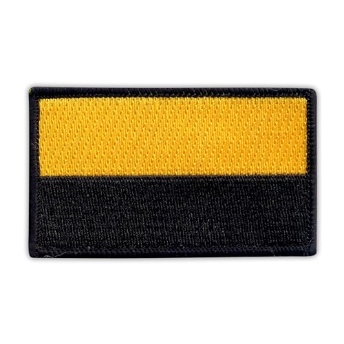 Flagge von Sachsen-Anhalt – Wärmeaktivierter Klebstoff/Bügelrückseite – bestickter Abzeichen/Aufnäher von PATCHSIG