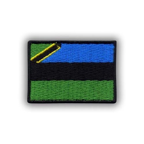 Flagge von Sansibar, wärmeaktivierter Klebstoff, Rückseite zum Aufbügeln, besticktes Abzeichen/Patch von PATCHSIG