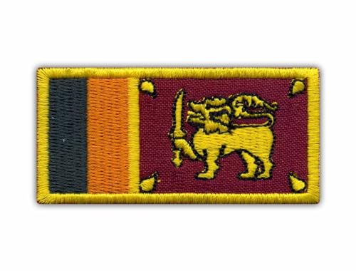Flagge von Sri Lanka, wärmeaktivierter Klebstoff, Rückseite zum Aufbügeln, besticktes Abzeichen/Patch von PATCHSIG