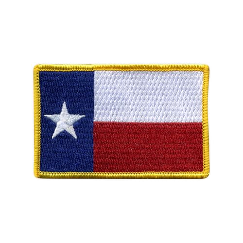 Flagge von Texas, wärmeaktivierter Klebstoff, Rückseite zum Aufbügeln, besticktes Abzeichen/Patch von PATCHSIG