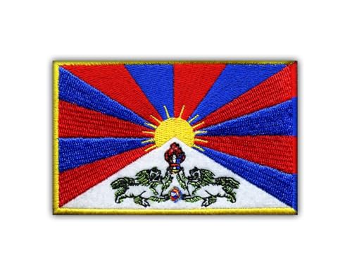 Flagge von Tibet-XXL Größe (15 x 9,8 cm) – zum Aufnähen / Aufnähen – besticktes Abzeichen/Patch von PATCHSIG
