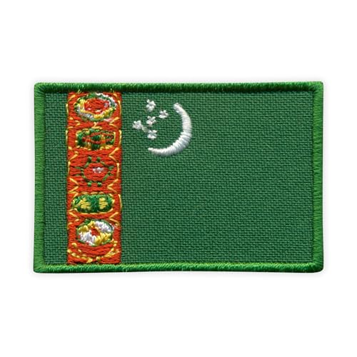 Flagge von Turkmenistan, wärmeaktivierter Klebstoff, Rückseite zum Aufbügeln, besticktes Abzeichen/Patch Flagge von Turkmenistan, wärmeaktivierter Klebstoff, Rückseite zum Aufbügeln, besticktes Abzeichen/Patch von PATCHSIG