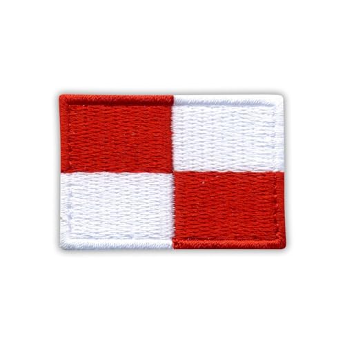 Flaggen-Uniform, wärmeaktivierter Klebstoff, Rückseite zum Aufbügeln, besticktes Abzeichen/Aufnäher von PATCHSIG