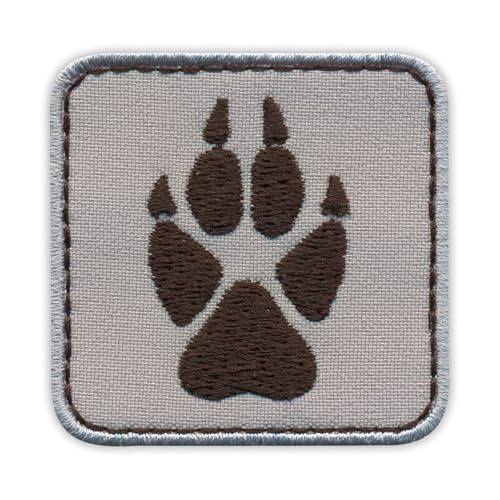 Footprint of Wolf - Paw of Wolf - Heat Activated Adhesive/Iron on Backing - Embroidered Badge/Patch von PATCHSIG