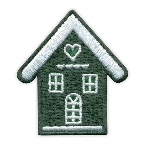 Grünes Haus mit Herz, wärmeaktivierter Klebstoff, Rückseite zum Aufbügeln, besticktes Abzeichen/Patch Grünes Haus mit Herz, wärmeaktivierter Klebstoff, Rückseite zum Aufbügeln, besticktes Abzeichen/Patch von PATCHSIG