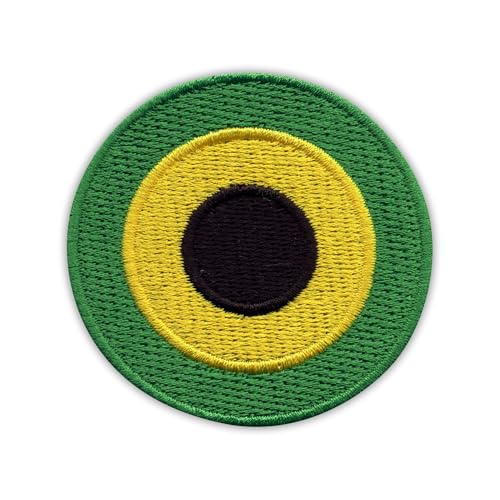 Jamaica Defence Force Air Wing, rund, wärmeaktivierter Klebstoff, Rückseite zum Aufbügeln, besticktes Abzeichen/Patch von PATCHSIG