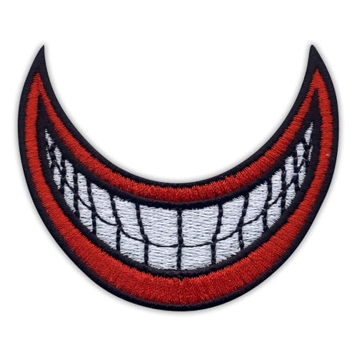 Joker Smile – Wärmeaktivierter Klebstoff/Bügelrückseite – bestickter Abzeichen/Aufnäher von PATCHSIG
