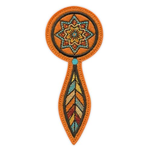 Kleiner Traumfänger – Orange Deluxe – zum Aufnähen/Aufnähen – bestickter Abzeichen/Aufnäher Kleiner Traumfänger – Orange Deluxe – zum Aufnähen/Aufnähen – bestickter Abzeichen/Aufnäher von PATCHSIG