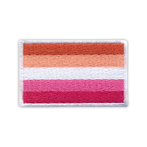 Lesbian Pride Flagge, wärmeaktivierter Klebstoff, Rückseite zum Aufbügeln, besticktes Abzeichen/Patch von PATCHSIG