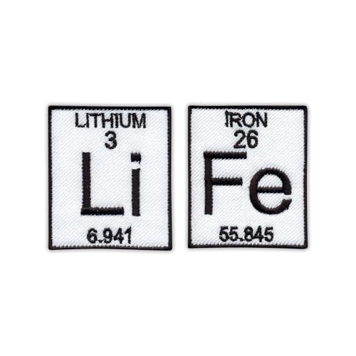 Li (Lithium) Fe (Eisen) – ein Set von Patches – Leben – zum Aufnähen/Aufnähen – besticktes Abzeichen/Patch von PATCHSIG