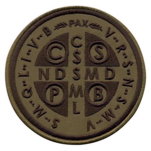 Medaille des Heiligen Benedikt – Rückseite – dezente Version – zum Aufnähen/Aufnähen – besticktes Abzeichen/Patch Medaille des Heiligen Benedikt – Rückseite – dezente Version – zum Aufnähen/Aufnähen – besticktes Abzeichen/Patch von PATCHSIG