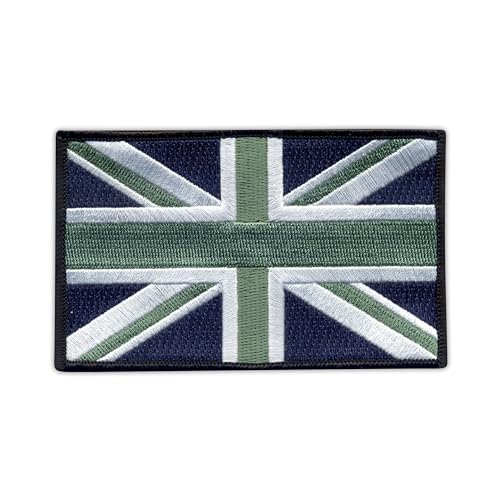Militärflagge des Vereinigten Königreichs – Mono Big – wärmeaktivierter Klebstoff/Bügelrückseite – bestickter Abzeichen/Aufnäher von PATCHSIG