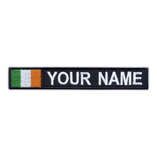 Namensaufnäher mit Flagge Irlands - zum Aufnähen / Aufnähen - Besticktes Abzeichen / Patch von PATCHSIG