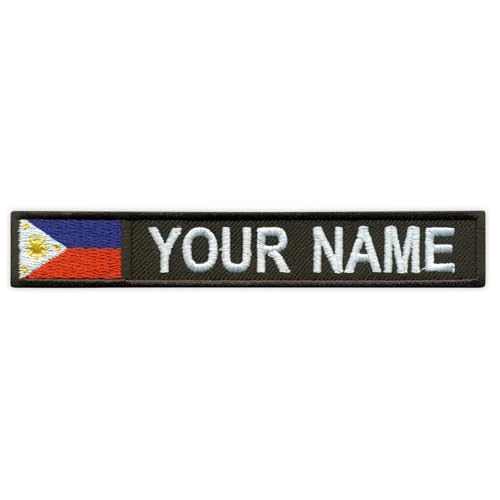 Namensaufnäher mit Flagge der Philippinen - zum Aufnähen / Aufnähen - Besticktes Abzeichen / Patch von PATCHSIG