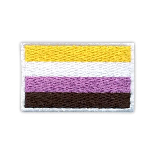 Non-Binary Pride Flagge, wärmeaktivierter Klebstoff, Rückseite zum Aufbügeln, besticktes Abzeichen/Patch Non-Binary Pride Flagge, wärmeaktivierter Klebstoff, Rückseite zum Aufbügeln, besticktes Abzeichen/Patch von PATCHSIG