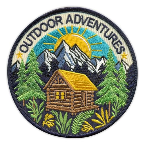 Outdoor Adventures – 10 cm marineblauer Rand – zum Aufnähen/Aufnähen – besticktes Abzeichen/Patch Outdoor Adventures – 10 cm marineblauer Rand – zum Aufnähen/Aufnähen – besticktes Abzeichen/Patch von PATCHSIG