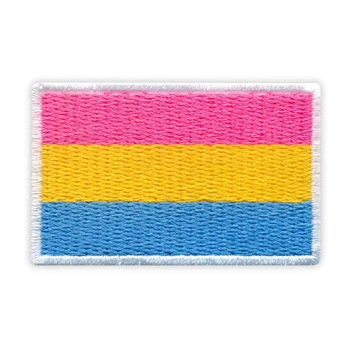 Pansexual Pride Flagge, wärmeaktivierter Klebstoff, Rückseite zum Aufbügeln, besticktes Abzeichen/Patch von PATCHSIG