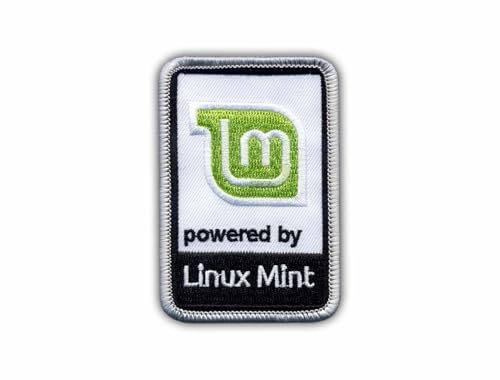 Powered by Linux Mint – Wärmeaktivierter Klebstoff/Bügelrückseite – besticktes Abzeichen/Patch von PATCHSIG