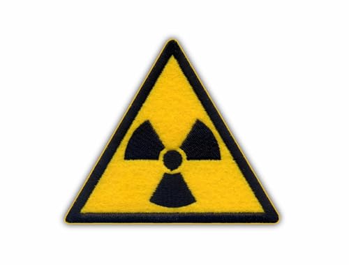 Radioaktiver Aufnäher, gelber Hintergrund, wärmeaktivierter Klebstoff, Rückseite zum Aufbügeln, besticktes Abzeichen/Patch von PATCHSIG
