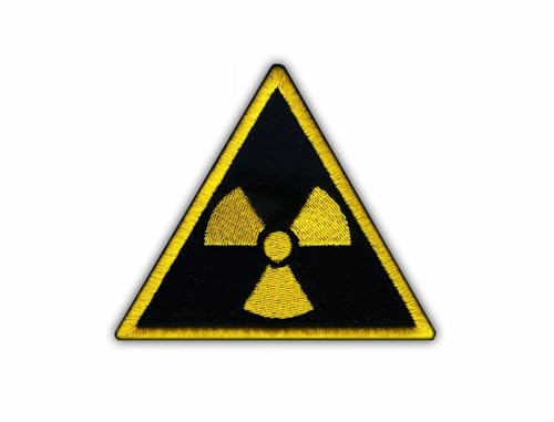 Radioaktiver Aufnäher, schwarzer Hintergrund, wärmeaktivierter Klebstoff, Rückseite zum Aufbügeln, besticktes Abzeichen/Patch von PATCHSIG