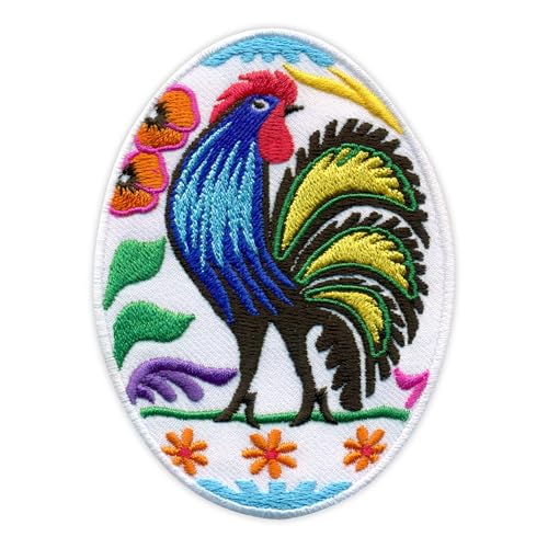 Roster – Folklore-Osterei – wärmeaktivierter Klebstoff/Bügelrückseite – bestickter Abzeichen/Aufnäher von PATCHSIG