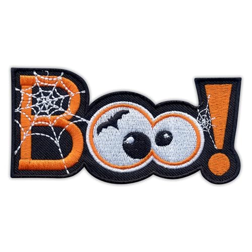 Scary Patch – Boo! Halloween – wärmeaktivierter Klebstoff/Bügelrückseite – bestickter Abzeichen/Aufnäher Scary Patch – Boo! Halloween – wärmeaktivierter Klebstoff/Bügelrückseite – bestickter Abzeichen/Aufnäher von PATCHSIG
