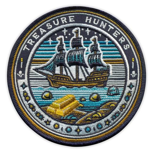 Schatzsucher – runde Form – zum Aufnähen / Aufnähen – besticktes Abzeichen/Patch von PATCHSIG
