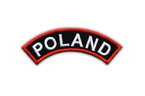 Schulter-Patch Polen – Wärmeaktivierter Klebstoff/Bügelrückseite – bestickter Abzeichen/Aufnäher von PATCHSIG
