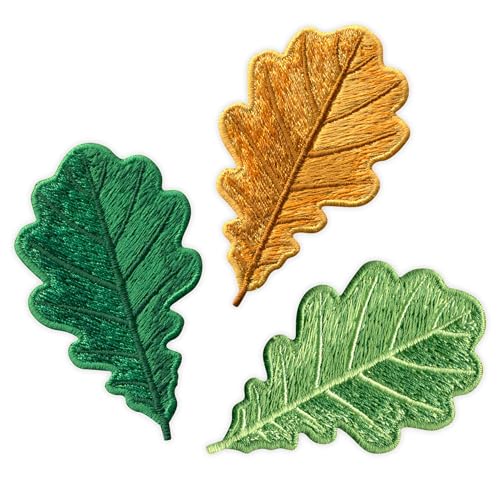 Set mit 3 Eichenblättern, bestickt, zum Aufnähen/Aufnähen Set mit 3 Eichenblättern, bestickt, zum Aufnähen/Aufnähen von PATCHSIG