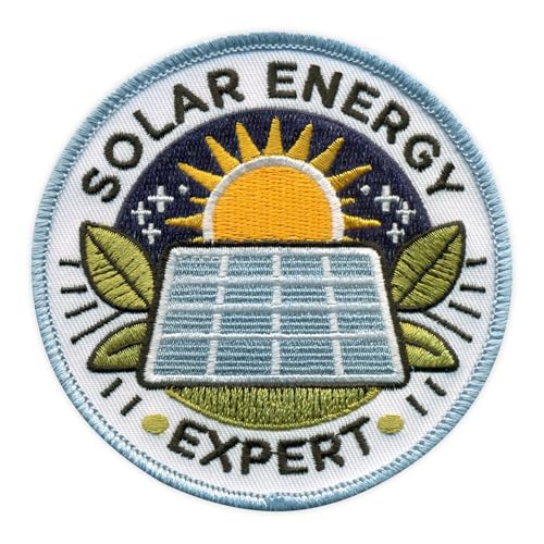 Solar Energy Expert – runder Aufnäher mit weißem Hintergrund – zum Aufnähen/Aufnähen – besticktes Abzeichen/Patch Solar Energy Expert – runder Aufnäher mit weißem Hintergrund – zum Aufnähen/Aufnähen – besticktes Abzeichen/Patch von PATCHSIG