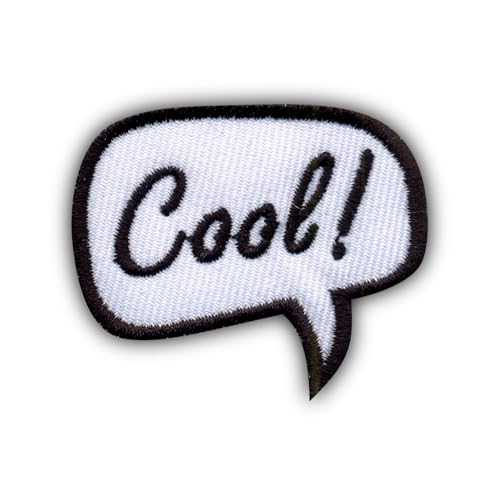 Speech Bubble – Cool! – Wärmeaktivierter Klebstoff/Bügelrückseite – bestickter Abzeichen/Aufnäher von PATCHSIG