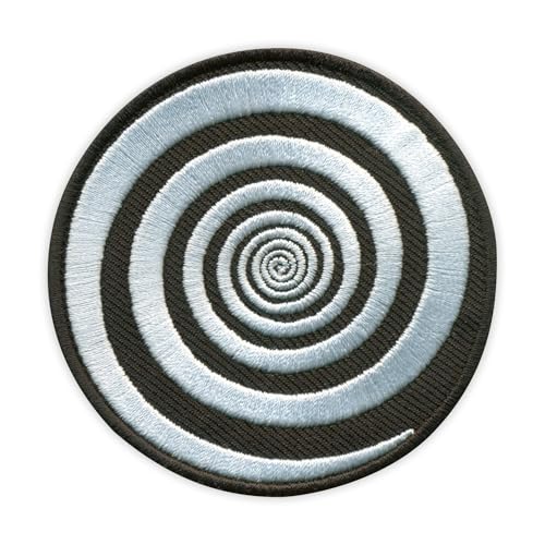 Spirale, Op-Art-Serie, Op-Art-Serie, wärmeaktivierter Klebstoff, Rückseite zum Aufbügeln, besticktes Abzeichen/Aufnäher von PATCHSIG
