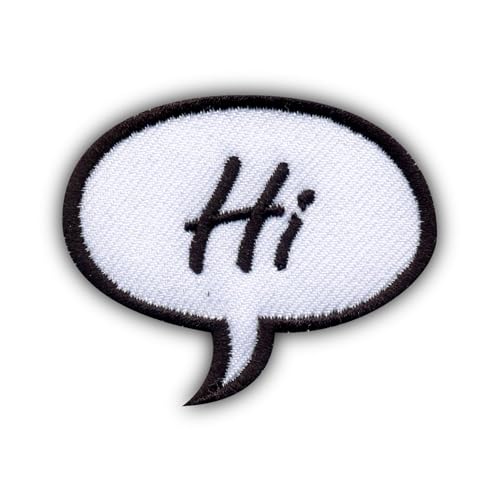 Sprechblase – Hi – zum Aufnähen/Aufnähen – besticktes Abzeichen/Patch von PATCHSIG