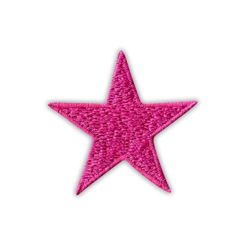 Stern – Rosa – Wärmeaktivierter Klebstoff/Bügelrückseite – bestickter Abzeichen/Aufnäher von PATCHSIG