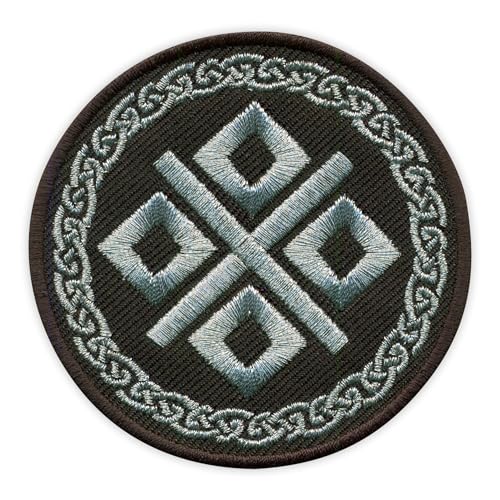 Symbol der slawischen Göttin MOKOSH mit Ornament herum, wärmeaktivierter Klebstoff/Bügelrückseite, besticktes Abzeichen/Patch Symbol der slawischen Göttin MOKOSH mit Ornament herum, wärmeaktivierter Klebstoff/Bügelrückseite, besticktes Abzeichen/Patch von PATCHSIG