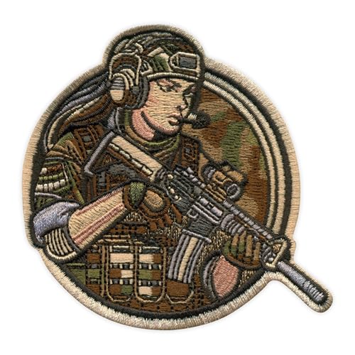 Tactical Girl – weiblicher Soldat mit Gewehr – Moral Patch – zum Aufnähen/Aufnähen – besticktes Abzeichen/Patch Tactical Girl – weiblicher Soldat mit Gewehr – Moral Patch – zum Aufnähen/Aufnähen – besticktes Abzeichen/Patch von PATCHSIG