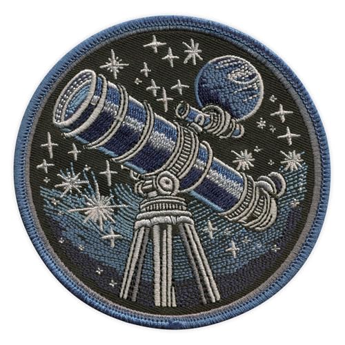 Teleskop und der Nachthimmel – zum Aufnähen/Aufnähen – besticktes Abzeichen/Patch Teleskop und der Nachthimmel – zum Aufnähen/Aufnähen – besticktes Abzeichen/Patch von PATCHSIG
