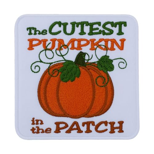 The Cutest Pumpkin in The Patch – Wärmeaktivierter Klebstoff/Bügelrückseite – bestickter Abzeichen/Aufnäher The Cutest Pumpkin in The Patch – Wärmeaktivierter Klebstoff/Bügelrückseite – bestickter Abzeichen/Aufnäher von PATCHSIG